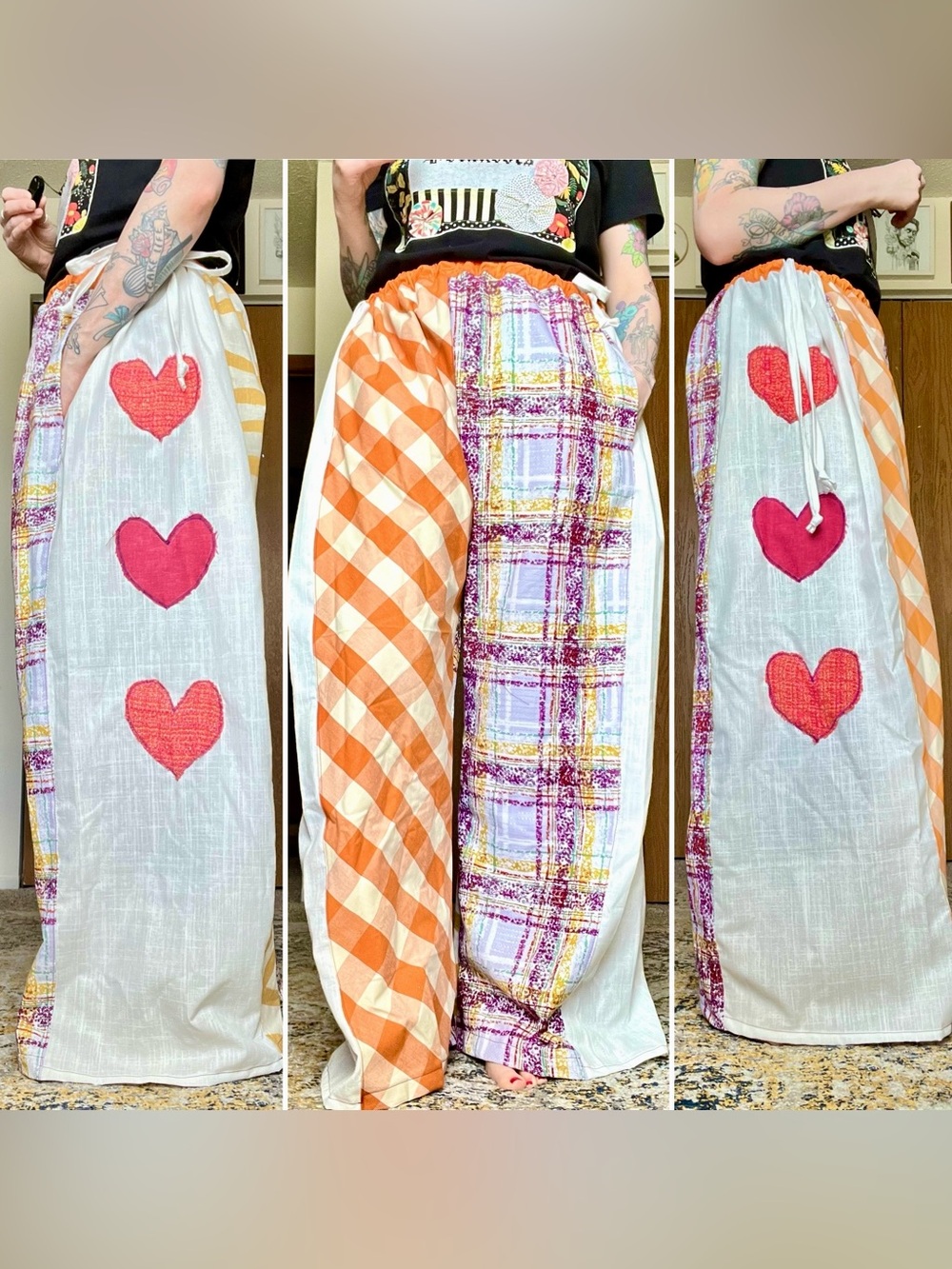 Colorful Patchwork Wide Leg Pants!